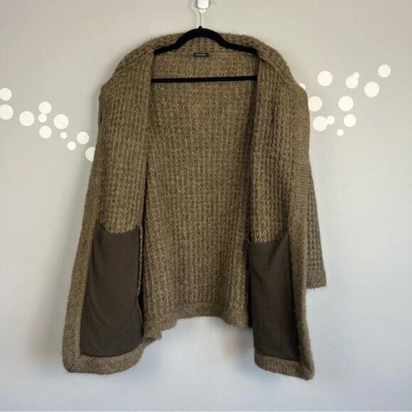 Magaschoni Mohair Wool Knit Cardigan Coat Cowl Neck One Button Sweater Jacket - Picture 6 of 8